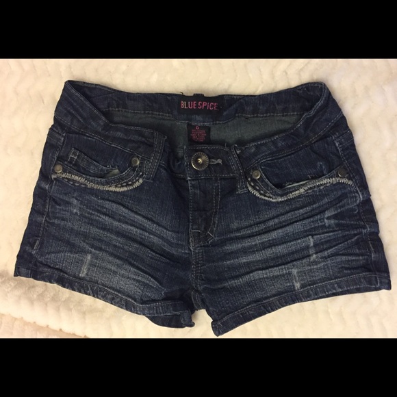 Blue Spice Dark Wash Denim Short Shorts - Picture 4 of 4
